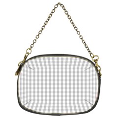 Christmas Silver Gingham Check Plaid Chain Purses (two Sides)  by PodArtist