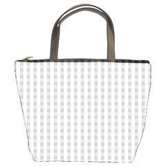 Christmas Silver Gingham Check Plaid Bucket Bags