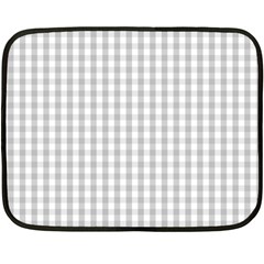 Christmas Silver Gingham Check Plaid Double Sided Fleece Blanket (mini) 