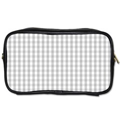 Christmas Silver Gingham Check Plaid Toiletries Bags 2-side by PodArtist