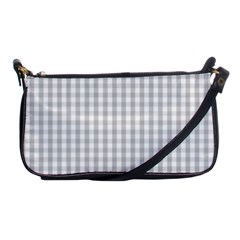 Christmas Silver Gingham Check Plaid Shoulder Clutch Bags by PodArtist