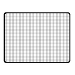 Christmas Silver Gingham Check Plaid Fleece Blanket (small) by PodArtist