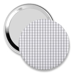 Christmas Silver Gingham Check Plaid 3  Handbag Mirrors