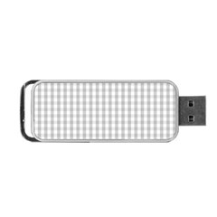 Christmas Silver Gingham Check Plaid Portable Usb Flash (one Side) by PodArtist