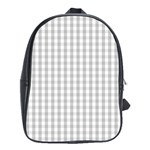 Christmas Silver Gingham Check Plaid School Bags (XL)  Front