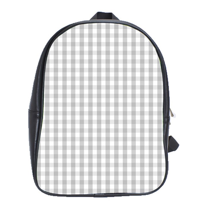 Christmas Silver Gingham Check Plaid School Bags (XL) 