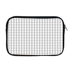 Christmas Silver Gingham Check Plaid Apple Macbook Pro 17  Zipper Case by PodArtist