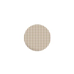 Christmas Gold Large Gingham Check Plaid Pattern 1  Mini Buttons by PodArtist