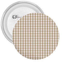 Christmas Gold Large Gingham Check Plaid Pattern 3  Buttons