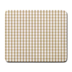 Christmas Gold Large Gingham Check Plaid Pattern Large Mousepads