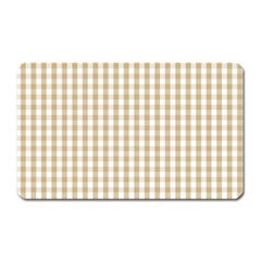 Christmas Gold Large Gingham Check Plaid Pattern Magnet (rectangular) by PodArtist