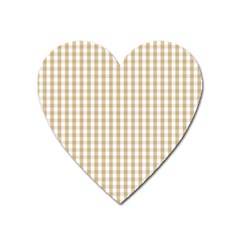 Christmas Gold Large Gingham Check Plaid Pattern Heart Magnet