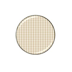 Christmas Gold Large Gingham Check Plaid Pattern Hat Clip Ball Marker (4 Pack) by PodArtist