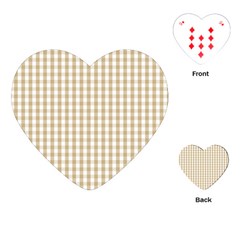 Christmas Gold Large Gingham Check Plaid Pattern Playing Cards (heart)  by PodArtist