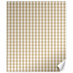 Christmas Gold Large Gingham Check Plaid Pattern Canvas 8  X 10  by PodArtist