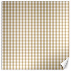 Christmas Gold Large Gingham Check Plaid Pattern Canvas 12  X 12  