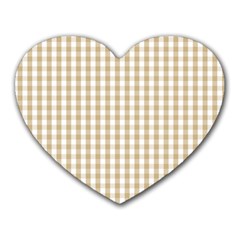 Christmas Gold Large Gingham Check Plaid Pattern Heart Mousepads