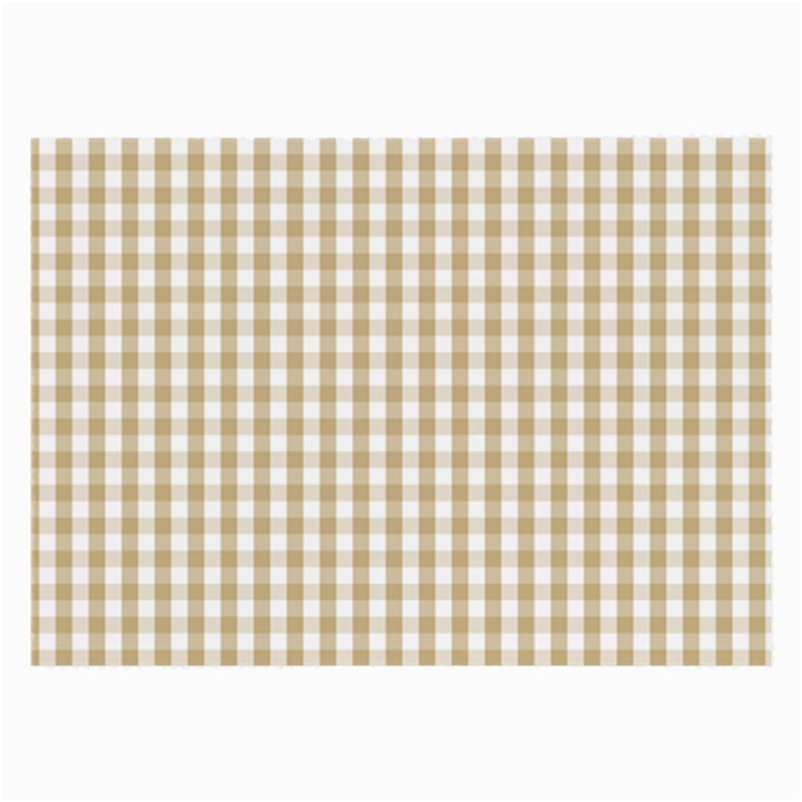 Christmas Gold Large Gingham Check Plaid Pattern Large Glasses Cloth (2-Side)