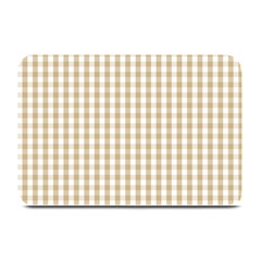 Christmas Gold Large Gingham Check Plaid Pattern Plate Mats