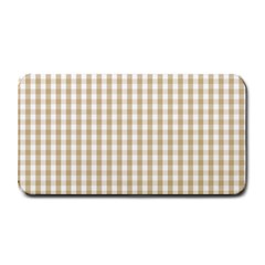 Christmas Gold Large Gingham Check Plaid Pattern Medium Bar Mats by PodArtist