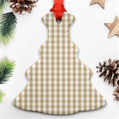 Christmas Gold Large Gingham Check Plaid Pattern Ornament (christmas Tree) 