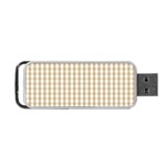 Christmas Gold Large Gingham Check Plaid Pattern Portable USB Flash (One Side) Front