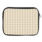 Christmas Gold Large Gingham Check Plaid Pattern Apple iPad 2/3/4 Zipper Cases Front