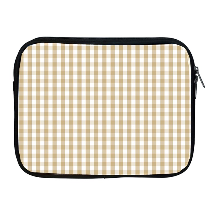 Christmas Gold Large Gingham Check Plaid Pattern Apple iPad 2/3/4 Zipper Cases