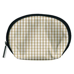 Christmas Gold Large Gingham Check Plaid Pattern Accessory Pouches (medium) 