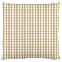 Christmas Gold Large Gingham Check Plaid Pattern Standard Flano Cushion Case (two Sides)