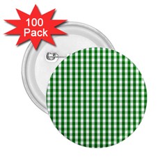 Christmas Green Velvet Large Gingham Check Plaid Pattern 2 25  Buttons (100 Pack)  by PodArtist