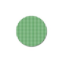 Christmas Green Velvet Large Gingham Check Plaid Pattern Golf Ball Marker by PodArtist