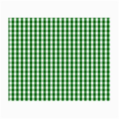 Christmas Green Velvet Large Gingham Check Plaid Pattern Small Glasses Cloth