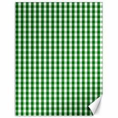 Christmas Green Velvet Large Gingham Check Plaid Pattern Canvas 12  X 16  