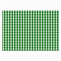 Christmas Green Velvet Large Gingham Check Plaid Pattern Large Glasses Cloth