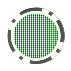 Christmas Green Velvet Large Gingham Check Plaid Pattern Poker Chip Card Guard