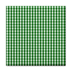 Christmas Green Velvet Large Gingham Check Plaid Pattern Face Towel by PodArtist