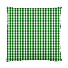 Christmas Green Velvet Large Gingham Check Plaid Pattern Standard Cushion Case (two Sides)