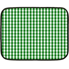 Christmas Green Velvet Large Gingham Check Plaid Pattern Double Sided Fleece Blanket (mini) 