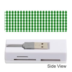 Christmas Green Velvet Large Gingham Check Plaid Pattern Memory Card Reader (stick)  by PodArtist