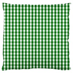 Christmas Green Velvet Large Gingham Check Plaid Pattern Large Cushion Case (one Side)