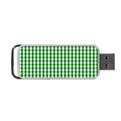 Christmas Green Velvet Large Gingham Check Plaid Pattern Portable Usb Flash (one Side)