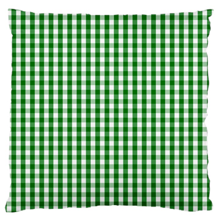 Christmas Green Velvet Large Gingham Check Plaid Pattern Standard Flano Cushion Case (Two Sides)