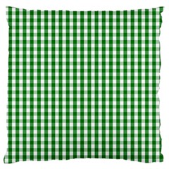 Christmas Green Velvet Large Gingham Check Plaid Pattern Large Flano Cushion Case (one Side)