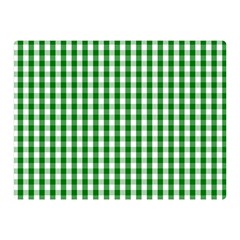 Christmas Green Velvet Large Gingham Check Plaid Pattern Double Sided Flano Blanket (mini) 