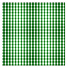 Christmas Green Velvet Large Gingham Check Plaid Pattern Large Satin Scarf (square)