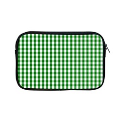 Christmas Green Velvet Large Gingham Check Plaid Pattern Apple Macbook Pro 13  Zipper Case by PodArtist