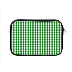 Christmas Green Velvet Large Gingham Check Plaid Pattern Apple Macbook Pro 15  Zipper Case