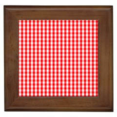 Christmas Red Velvet Large Gingham Check Plaid Pattern Framed Tiles