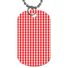 Christmas Red Velvet Large Gingham Check Plaid Pattern Dog Tag (two Sides)